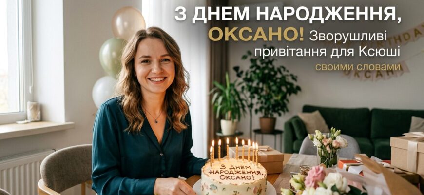 Красива листівка з днем народження Оксани з квітами та теплими словами