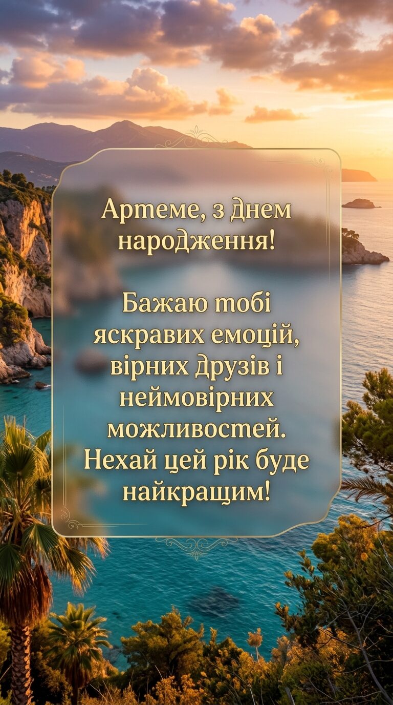 Короткі вітання для Артема в прозі - картинка