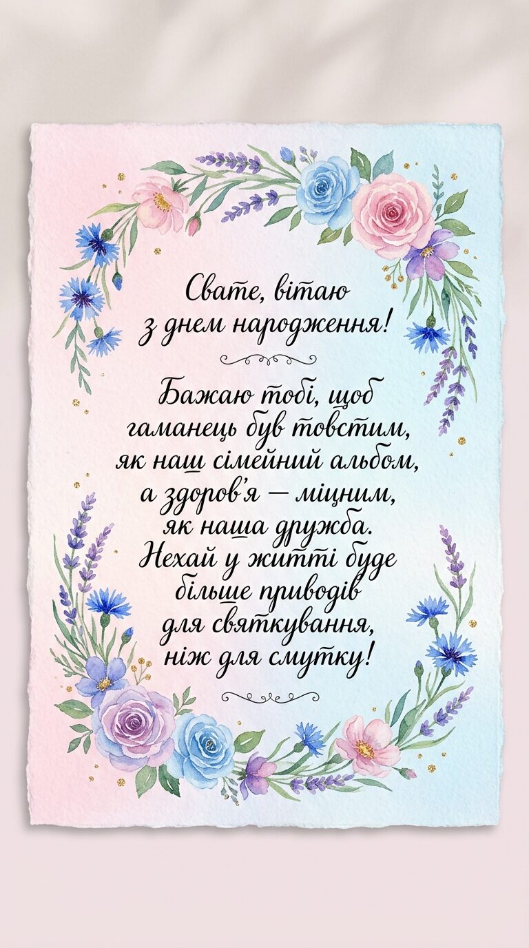 Прикольні привітання для свата з гумором - картинка