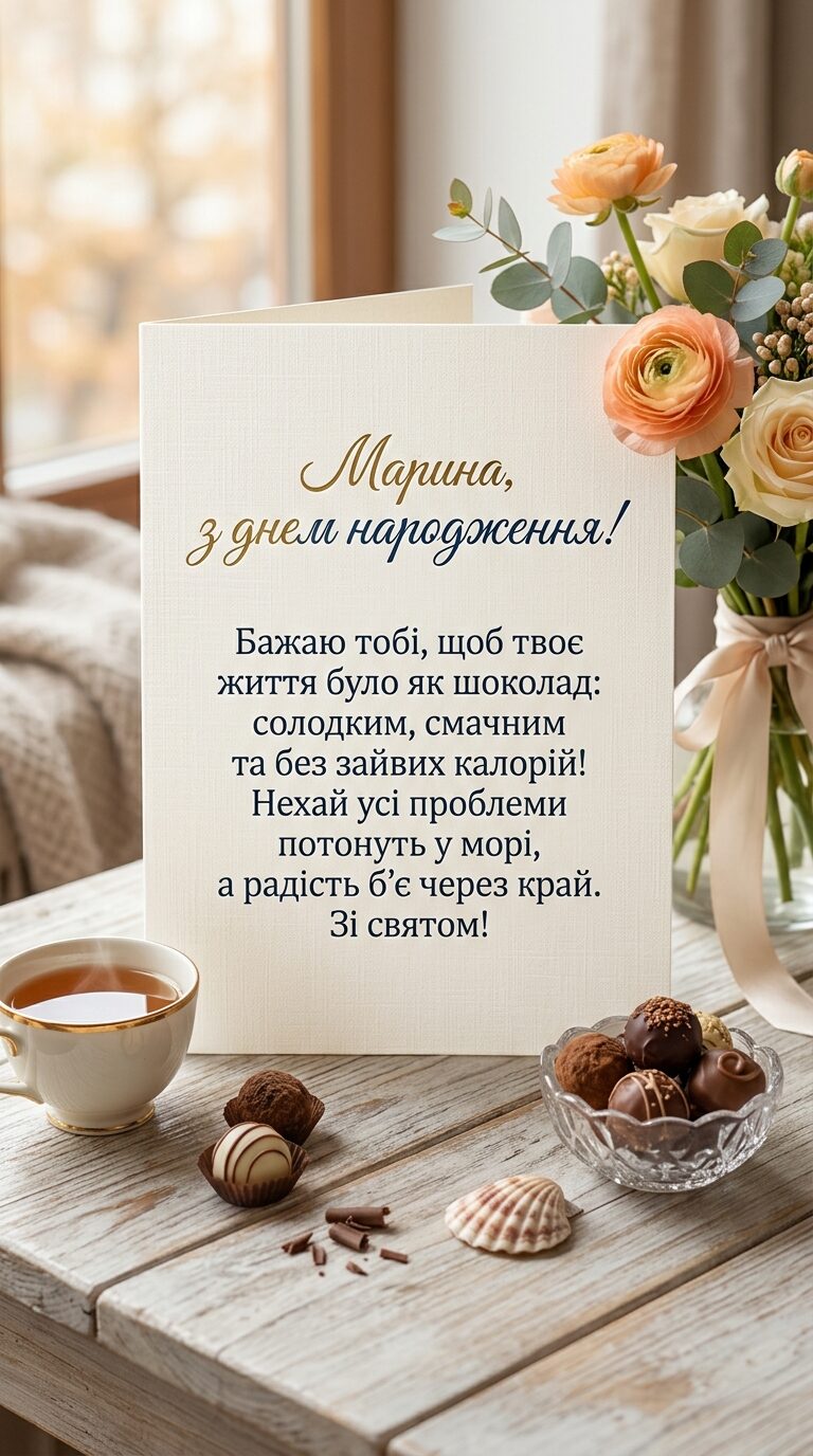 Прикольні привітання з днем народження Марині - картинка