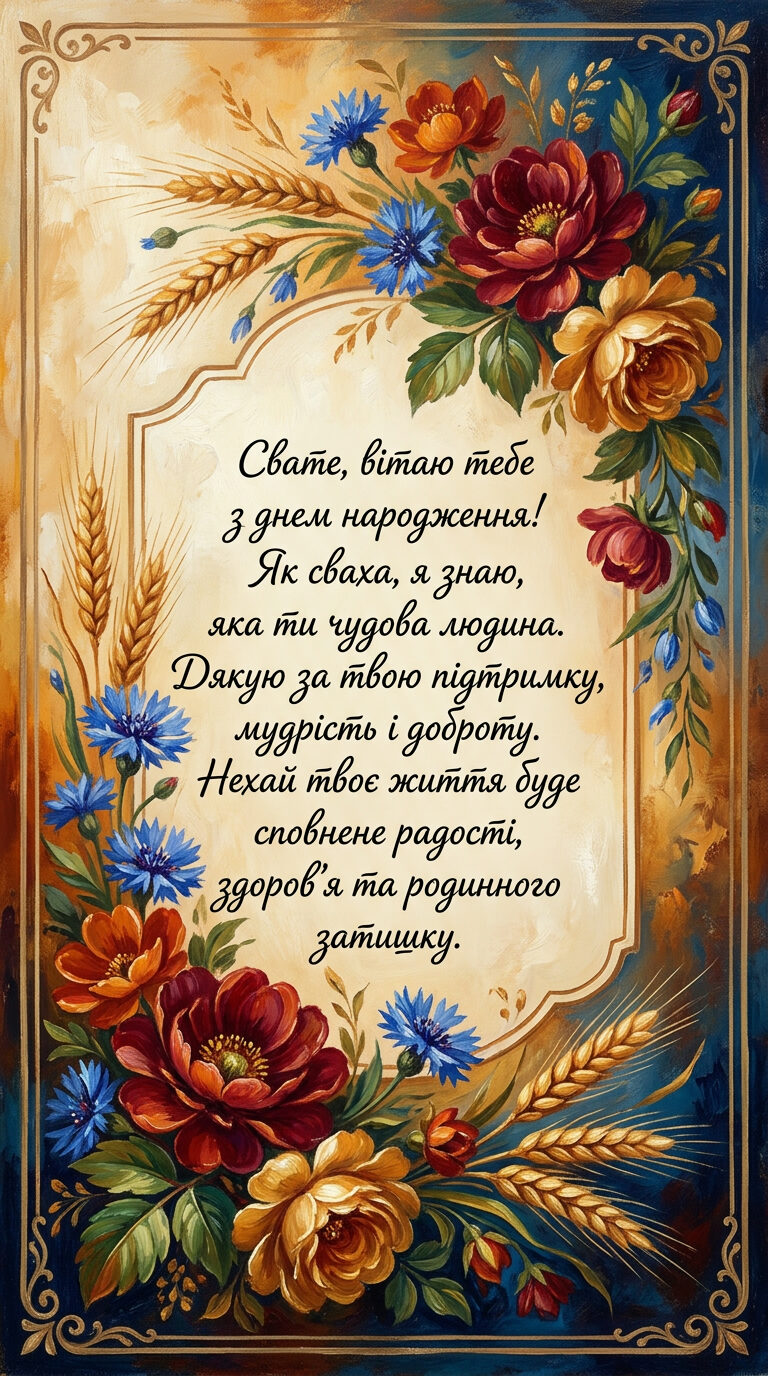Привітання для свата від свахи своїми словами - картинка