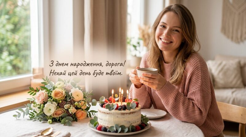 Яскрава листівка з квітами та побажаннями для Марини з днем народження