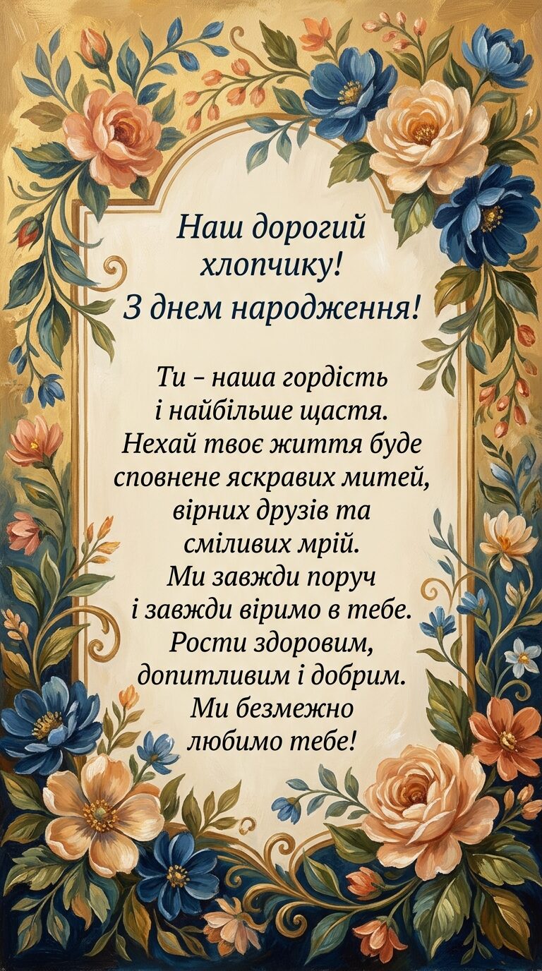 Зворушливі привітання з Днем народження хлопчику своїми словами - картинка