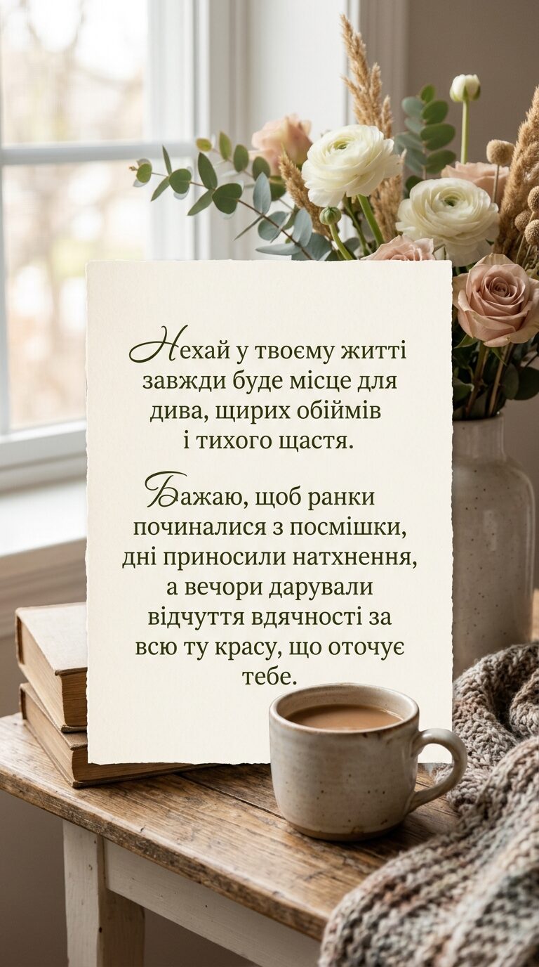 Красиві та ніжні побажання для дівчини - картинка