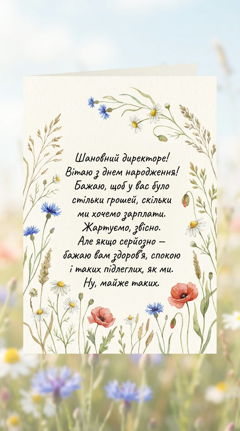 Прикольне привітання з днем народження для шефа: з гумором, але без ризику - картинка