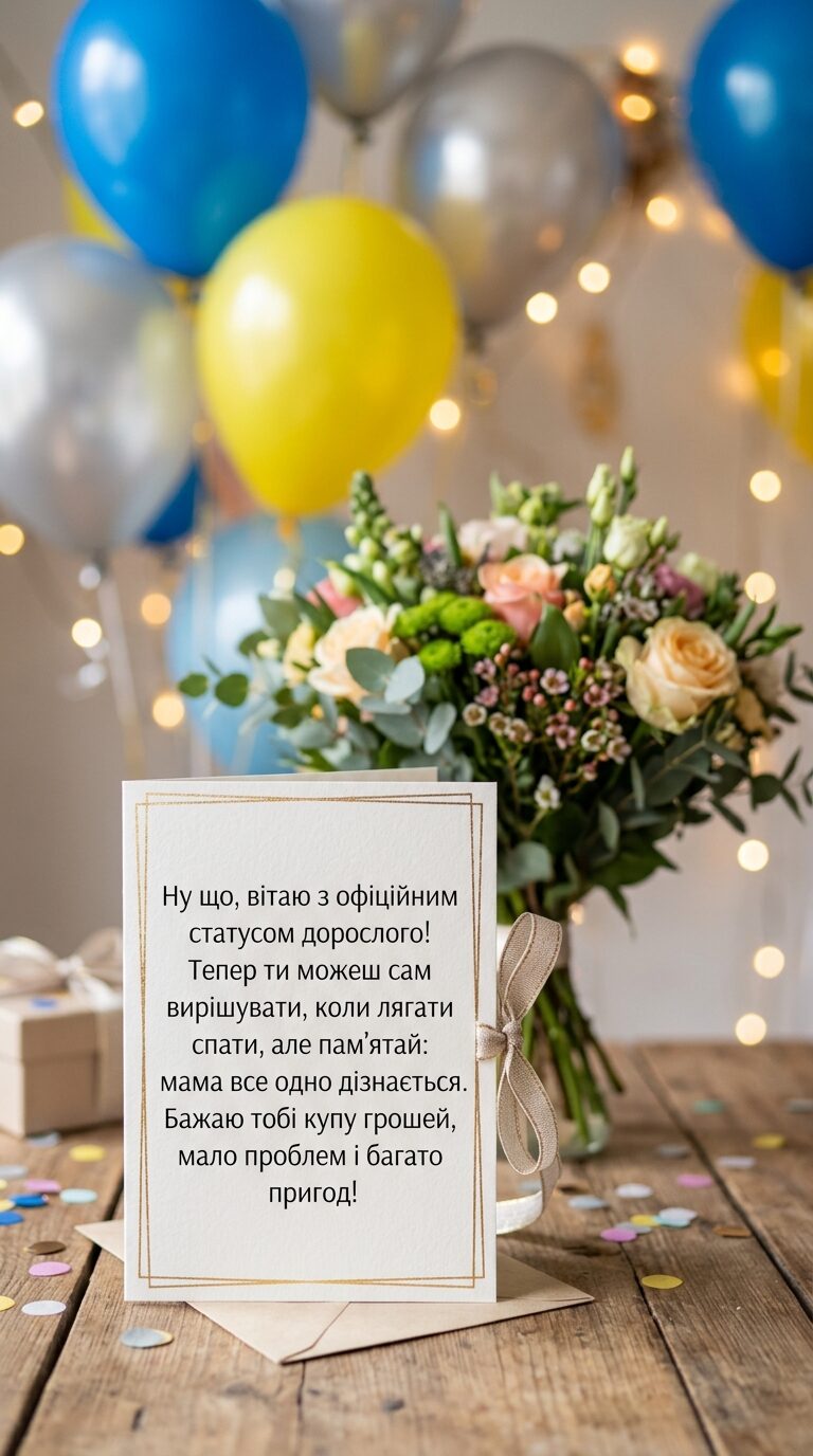 Прикольні та жартівливі привітання з 18-річчям - картинка