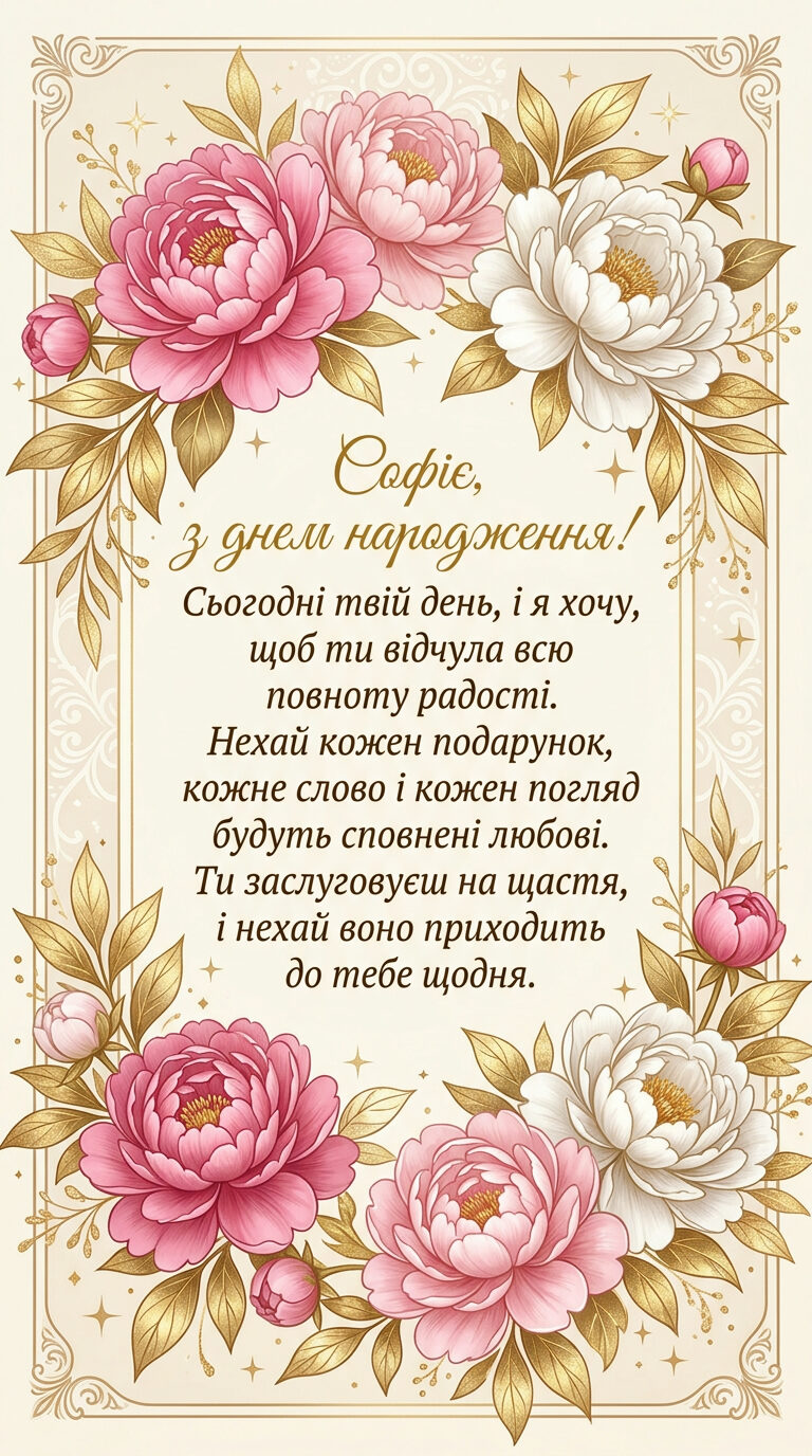 Привітання в прозі для Софії: щиро та від душі - картинка