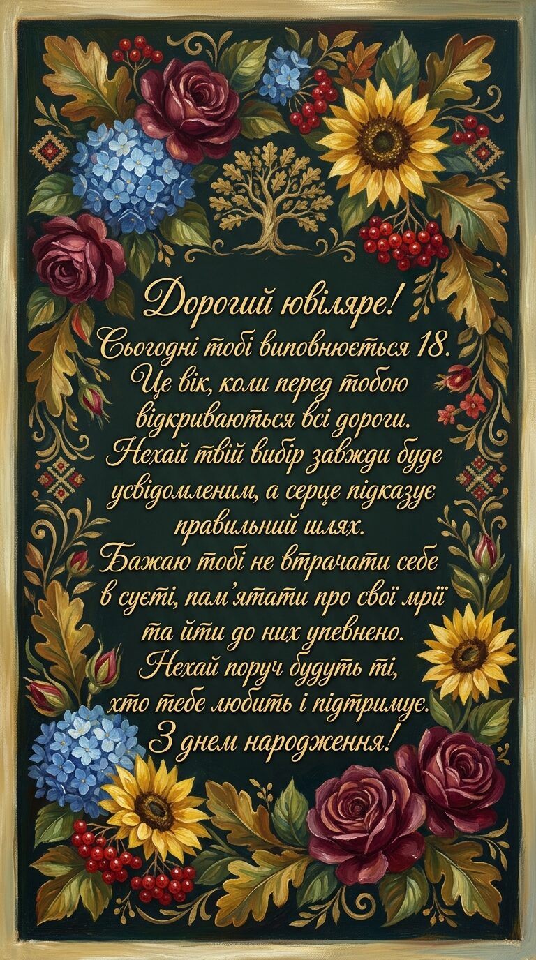 Привітання з 18-річчям хлопцю в прозі: красиві та щирі - картинка
