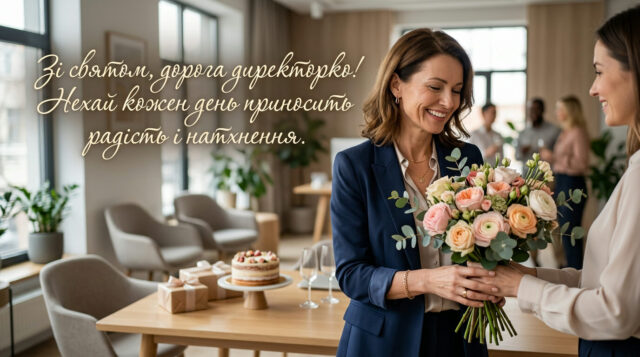 Привітання з днем народження директору жінці — квіти та теплі слова