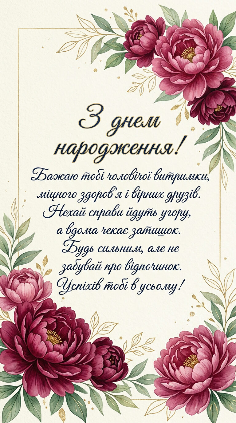 Привітання з днем народження мужчині однокласнику - картинка