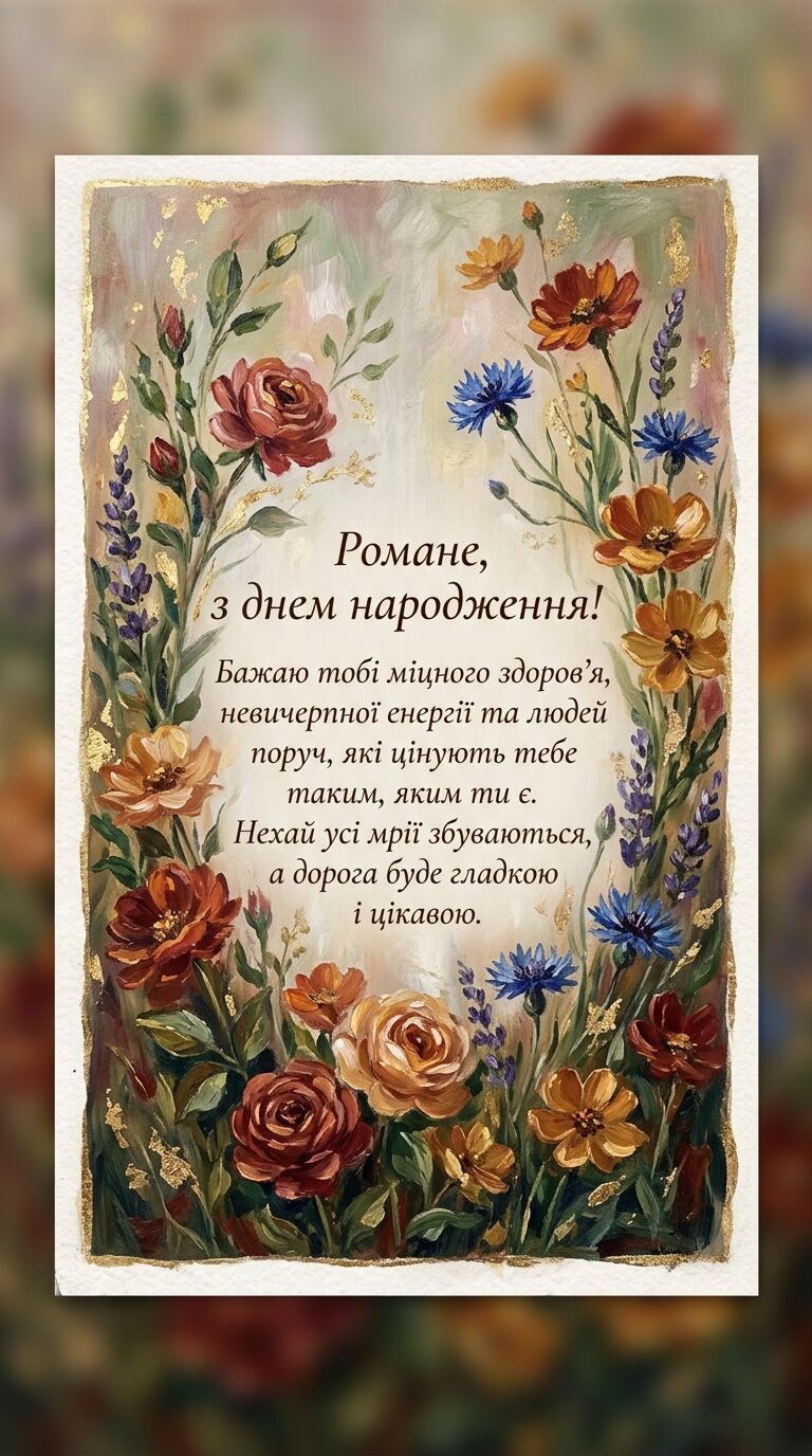 З днем народження, Роман: красиві привітання в прозі - картинка