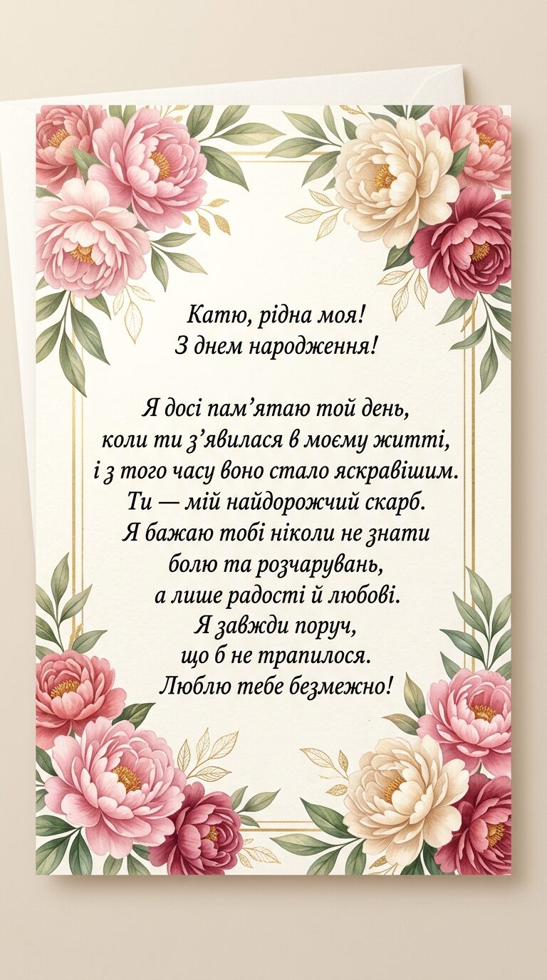 Зворушливі привітання до сліз для Катерини - картинка