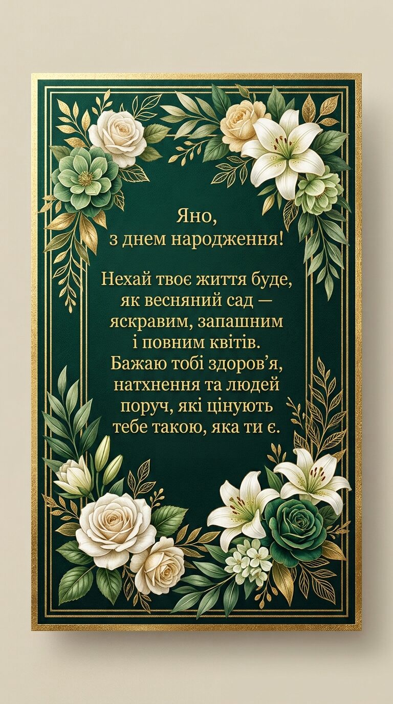 Зворушливі привітання з Днем Народження Яна своїми словами - картинка